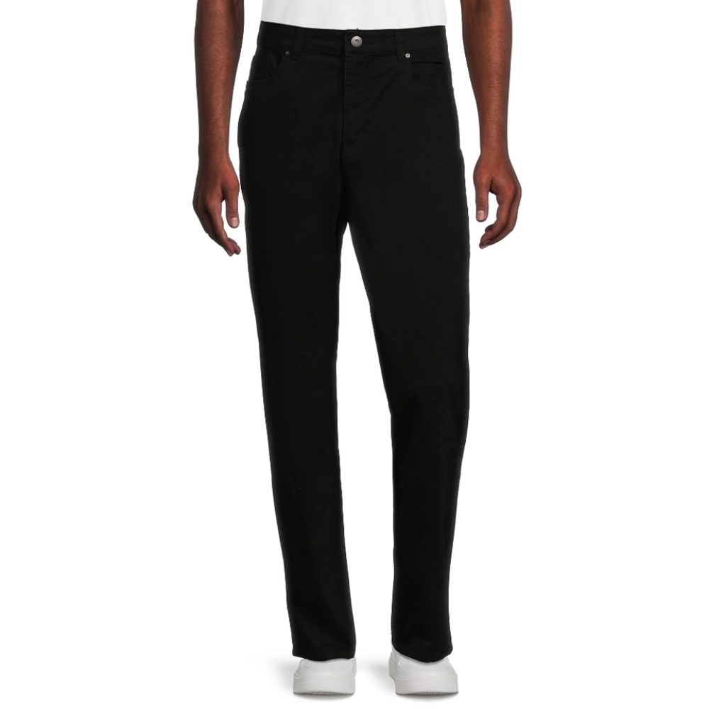 George Men’s Size 38x30 Premium 5 Pocket Garment Washed Pants Straight Leg Black